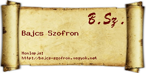 Bajcs Szofron névjegykártya
